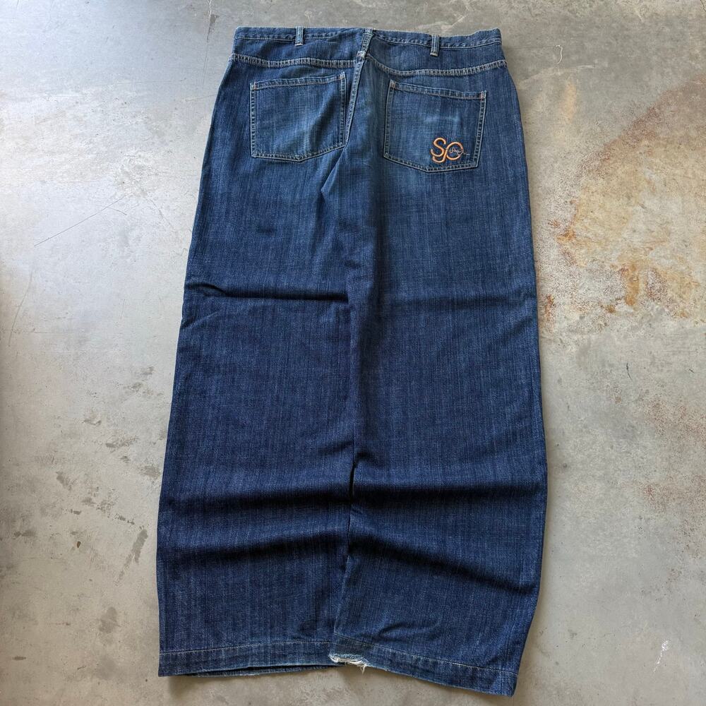 Vintage Y2K Sean John Baggy Hip Hop Streetwear Embroidered Jeans Size 40x33